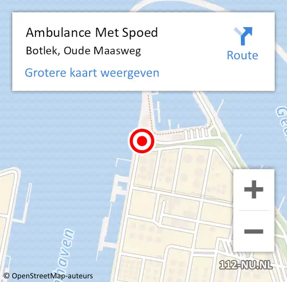 Locatie op kaart van de 112 melding: Ambulance Met Spoed Naar Botlek, Oude Maasweg op 24 september 2014 11:14