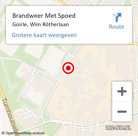 Locatie op kaart van de 112 melding: Brandweer Met Spoed Naar Goirle, Wim Rötherlaan op 1 februari 2024 17:59