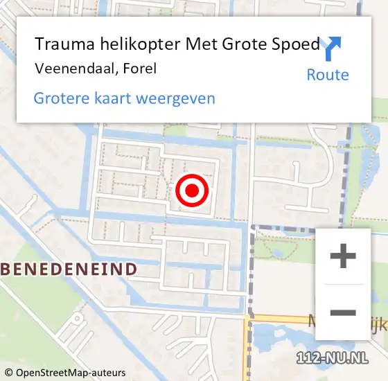 Locatie op kaart van de 112 melding: Trauma helikopter Met Grote Spoed Naar Veenendaal, Forel op 1 februari 2024 18:35