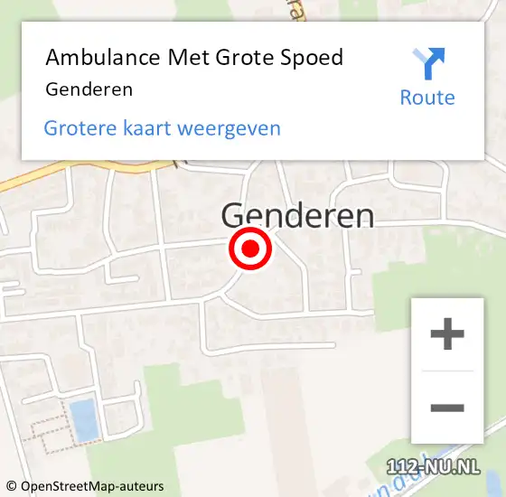 Locatie op kaart van de 112 melding: Ambulance Met Grote Spoed Naar Genderen op 1 februari 2024 19:03