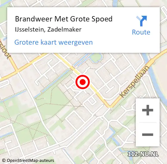 Locatie op kaart van de 112 melding: Brandweer Met Grote Spoed Naar IJsselstein, Zadelmaker op 1 februari 2024 19:10