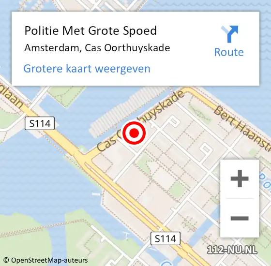 Locatie op kaart van de 112 melding: Politie Met Grote Spoed Naar Amsterdam, Cas Oorthuyskade op 1 februari 2024 19:38