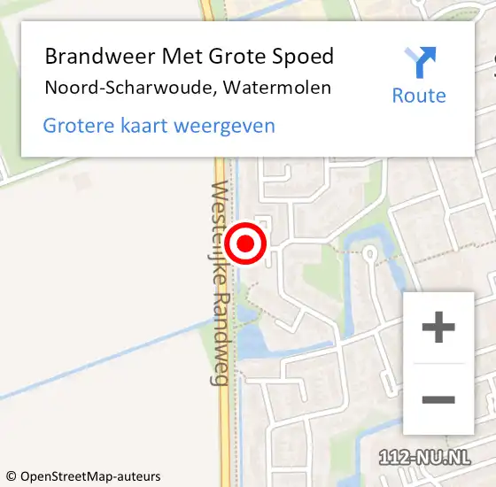 Locatie op kaart van de 112 melding: Brandweer Met Grote Spoed Naar Noord-Scharwoude, Watermolen op 1 februari 2024 20:19