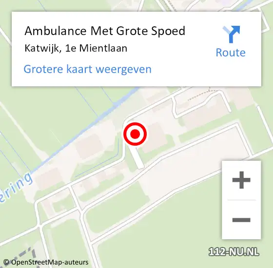 Locatie op kaart van de 112 melding: Ambulance Met Grote Spoed Naar Katwijk, 1e Mientlaan op 1 februari 2024 21:00