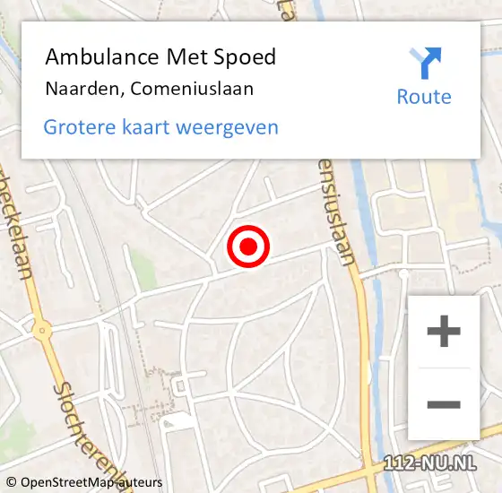 Locatie op kaart van de 112 melding: Ambulance Met Spoed Naar Naarden, Comeniuslaan op 24 september 2014 11:32