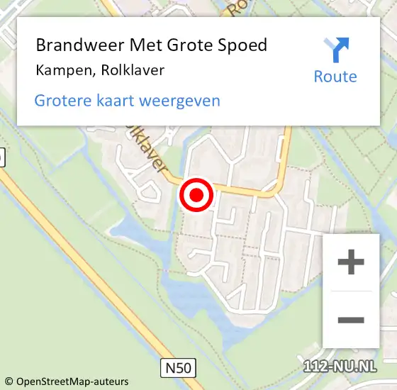 Locatie op kaart van de 112 melding: Brandweer Met Grote Spoed Naar Kampen, Rolklaver op 1 februari 2024 22:48