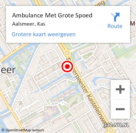 Locatie op kaart van de 112 melding: Ambulance Met Grote Spoed Naar Aalsmeer, Kas op 1 februari 2024 23:03
