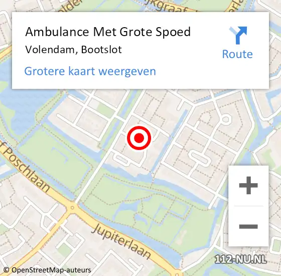 Locatie op kaart van de 112 melding: Ambulance Met Grote Spoed Naar Volendam, Bootslot op 1 februari 2024 23:46