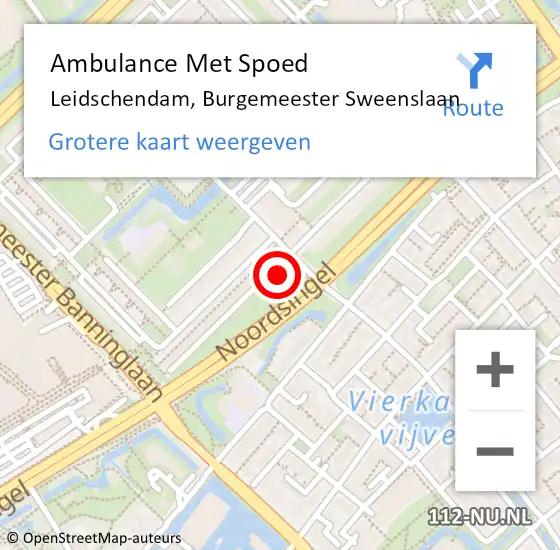 Locatie op kaart van de 112 melding: Ambulance Met Spoed Naar Leidschendam, Burgemeester Sweenslaan op 2 februari 2024 00:13