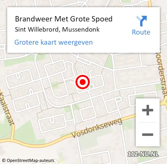 Locatie op kaart van de 112 melding: Brandweer Met Grote Spoed Naar Sint Willebrord, Mussendonk op 2 februari 2024 01:31