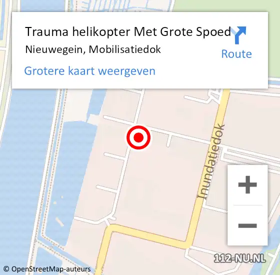 Locatie op kaart van de 112 melding: Trauma helikopter Met Grote Spoed Naar Nieuwegein, Mobilisatiedok op 2 februari 2024 02:46