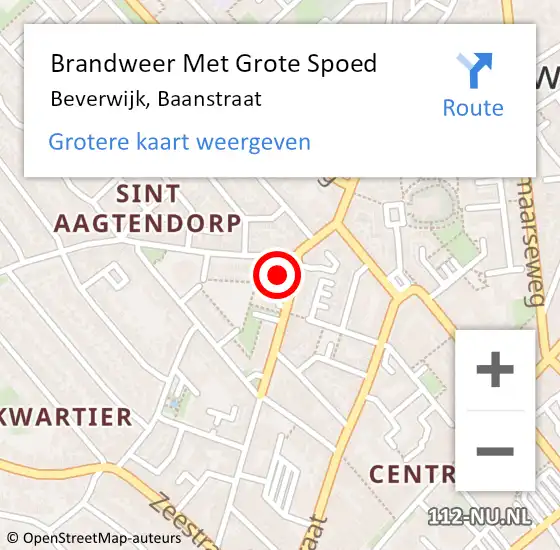 Locatie op kaart van de 112 melding: Brandweer Met Grote Spoed Naar Beverwijk, Baanstraat op 2 februari 2024 03:23