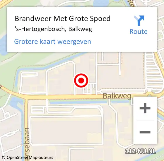 Locatie op kaart van de 112 melding: Brandweer Met Grote Spoed Naar 's-Hertogenbosch, Balkweg op 2 februari 2024 03:49