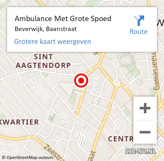 Locatie op kaart van de 112 melding: Ambulance Met Grote Spoed Naar Beverwijk, Baanstraat op 2 februari 2024 04:09