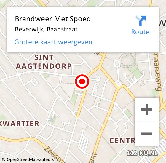 Locatie op kaart van de 112 melding: Brandweer Met Spoed Naar Beverwijk, Baanstraat op 2 februari 2024 04:39