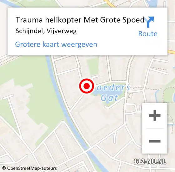 Locatie op kaart van de 112 melding: Trauma helikopter Met Grote Spoed Naar Schijndel, Vijverweg op 2 februari 2024 04:46