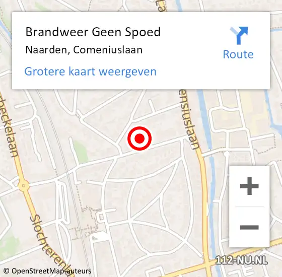 Locatie op kaart van de 112 melding: Brandweer Geen Spoed Naar Naarden, Comeniuslaan op 24 september 2014 11:53