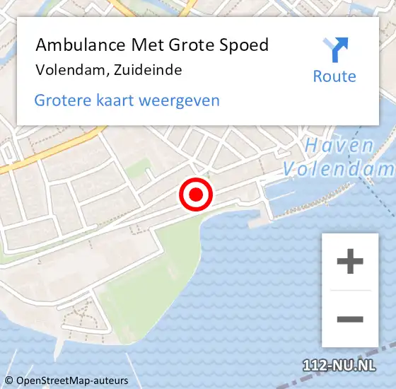 Locatie op kaart van de 112 melding: Ambulance Met Grote Spoed Naar Volendam, Zuideinde op 2 februari 2024 07:07