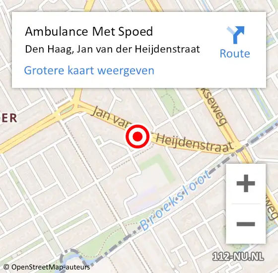 Locatie op kaart van de 112 melding: Ambulance Met Spoed Naar Den Haag, Jan van der Heijdenstraat op 2 februari 2024 08:00