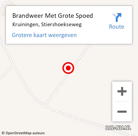 Locatie op kaart van de 112 melding: Brandweer Met Grote Spoed Naar Kruiningen, Stiershoekseweg op 2 februari 2024 08:24