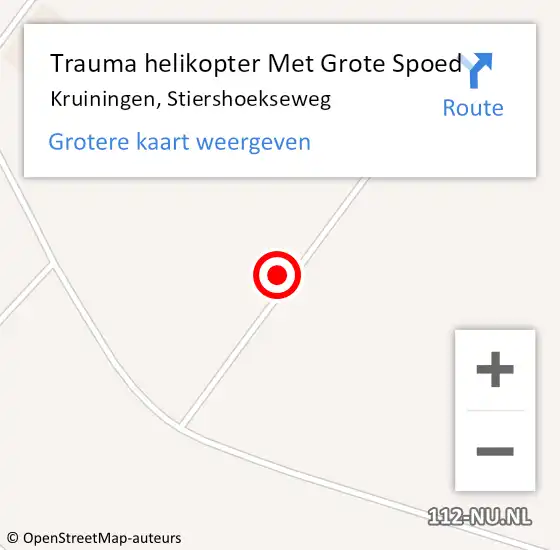 Locatie op kaart van de 112 melding: Trauma helikopter Met Grote Spoed Naar Kruiningen, Stiershoekseweg op 2 februari 2024 08:26