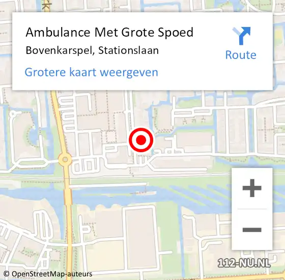 Locatie op kaart van de 112 melding: Ambulance Met Grote Spoed Naar Bovenkarspel, Stationslaan op 2 februari 2024 09:08