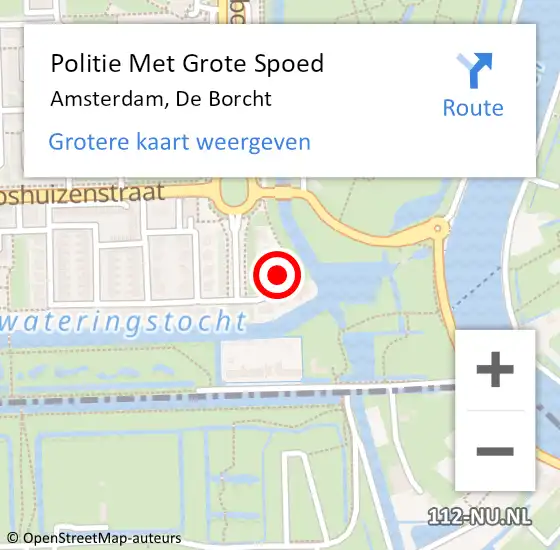 Locatie op kaart van de 112 melding: Politie Met Grote Spoed Naar Amsterdam, De Borcht op 2 februari 2024 09:12