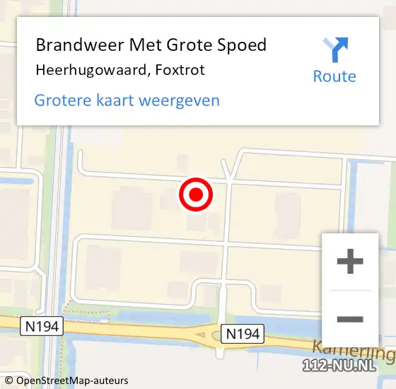 Locatie op kaart van de 112 melding: Brandweer Met Grote Spoed Naar Heerhugowaard, Foxtrot op 2 februari 2024 09:39