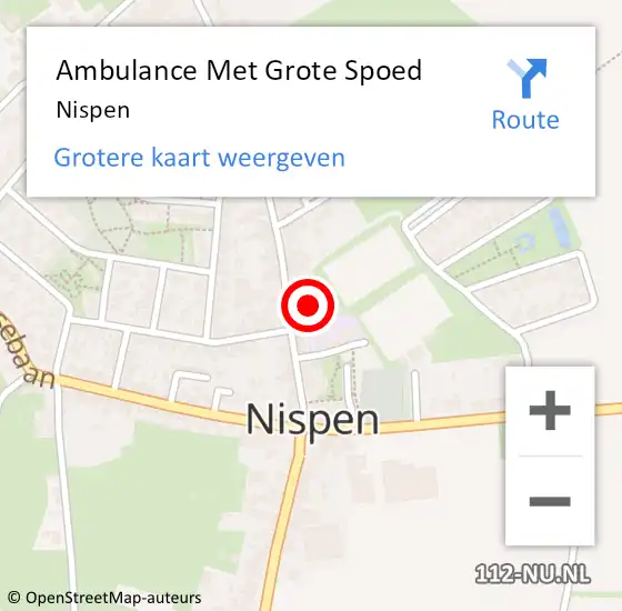 Locatie op kaart van de 112 melding: Ambulance Met Grote Spoed Naar Nispen op 2 februari 2024 09:54