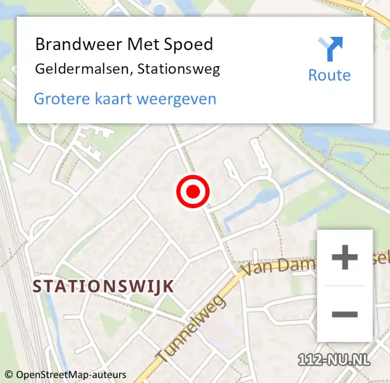 Locatie op kaart van de 112 melding: Brandweer Met Spoed Naar Geldermalsen, Stationsweg op 2 februari 2024 10:06