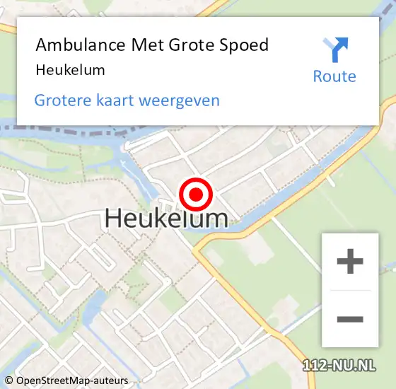 Locatie op kaart van de 112 melding: Ambulance Met Grote Spoed Naar Heukelum op 2 februari 2024 10:17