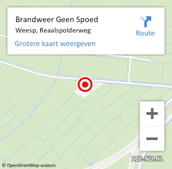 Locatie op kaart van de 112 melding: Brandweer Geen Spoed Naar Weesp, Reaalspolderweg op 24 september 2014 12:19