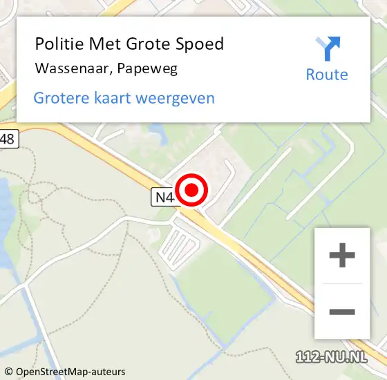 Locatie op kaart van de 112 melding: Politie Met Grote Spoed Naar Wassenaar, Papeweg op 2 februari 2024 10:55