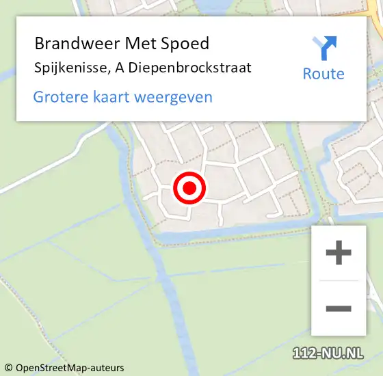 Locatie op kaart van de 112 melding: Brandweer Met Spoed Naar Spijkenisse, A Diepenbrockstraat op 2 februari 2024 11:07