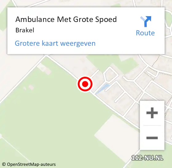 Locatie op kaart van de 112 melding: Ambulance Met Grote Spoed Naar Brakel op 2 februari 2024 11:08