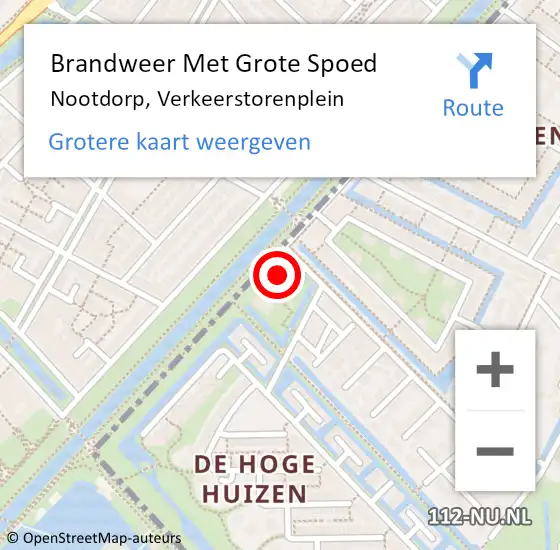 Locatie op kaart van de 112 melding: Brandweer Met Grote Spoed Naar Nootdorp, Verkeerstorenplein op 2 februari 2024 11:18