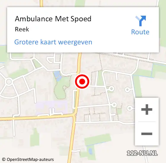 Locatie op kaart van de 112 melding: Ambulance Met Spoed Naar Reek op 2 februari 2024 11:52