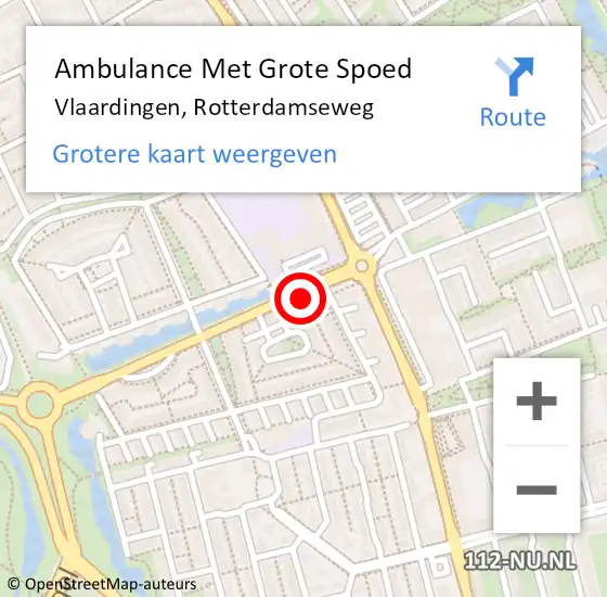 Locatie op kaart van de 112 melding: Ambulance Met Grote Spoed Naar Vlaardingen, Rotterdamseweg op 2 februari 2024 12:02