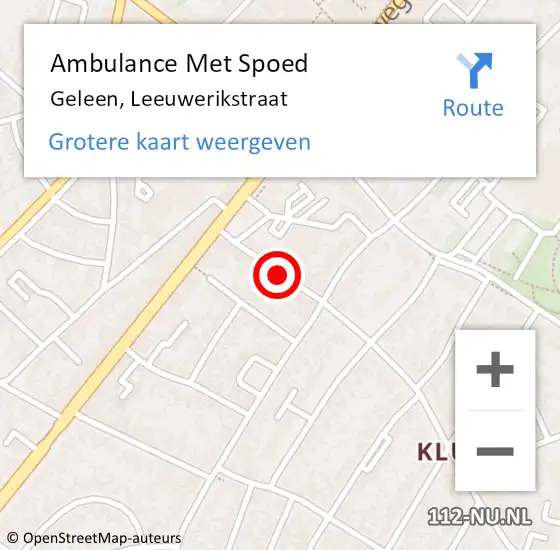 Locatie op kaart van de 112 melding: Ambulance Met Spoed Naar Geleen, Leeuwerikstraat op 24 september 2014 12:34