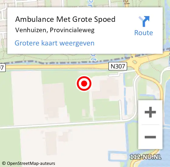 Locatie op kaart van de 112 melding: Ambulance Met Grote Spoed Naar Venhuizen, Provincialeweg op 2 februari 2024 13:04