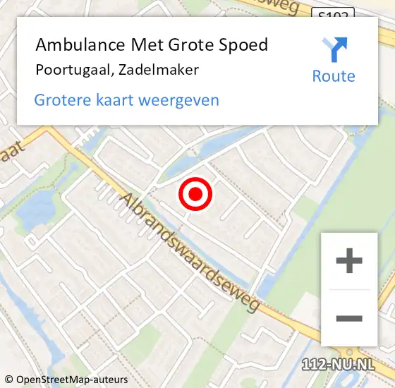 Locatie op kaart van de 112 melding: Ambulance Met Grote Spoed Naar Poortugaal, Zadelmaker op 2 februari 2024 13:53
