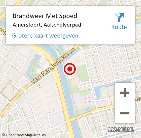 Locatie op kaart van de 112 melding: Brandweer Met Spoed Naar Amersfoort, Aalscholverpad op 2 februari 2024 14:07