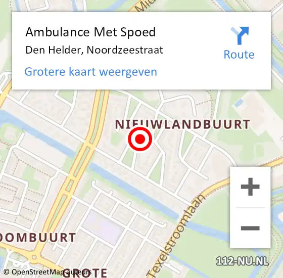 Locatie op kaart van de 112 melding: Ambulance Met Spoed Naar Den Helder, Noordzeestraat op 2 februari 2024 14:29