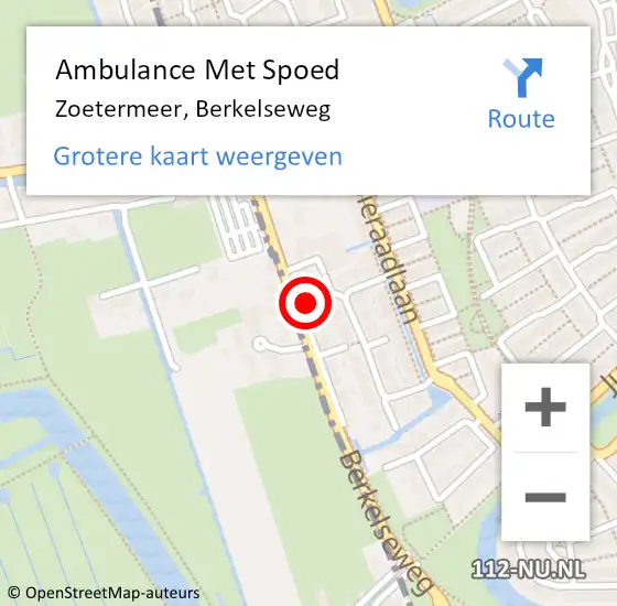 Locatie op kaart van de 112 melding: Ambulance Met Spoed Naar Zoetermeer, Berkelseweg op 2 februari 2024 14:33