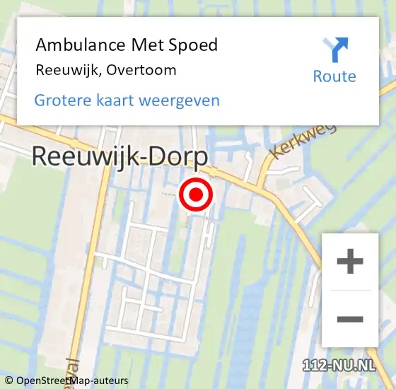 Locatie op kaart van de 112 melding: Ambulance Met Spoed Naar Reeuwijk, Overtoom op 2 februari 2024 14:45