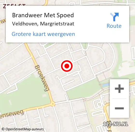 Locatie op kaart van de 112 melding: Brandweer Met Spoed Naar Veldhoven, Margrietstraat op 2 februari 2024 15:18