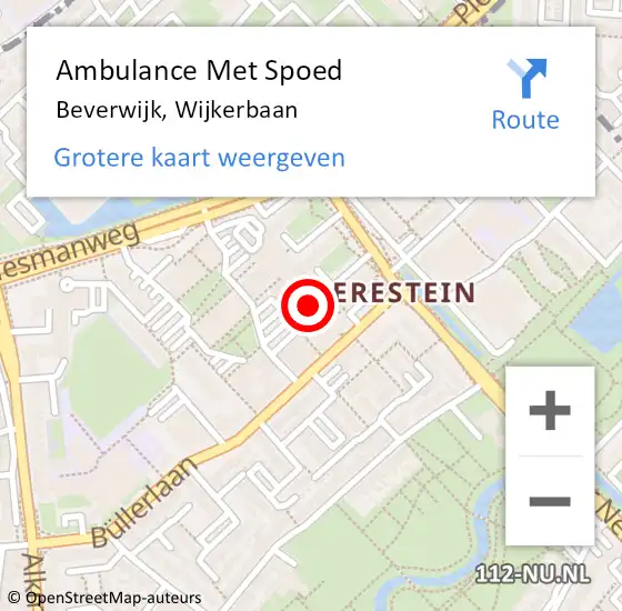 Locatie op kaart van de 112 melding: Ambulance Met Spoed Naar Beverwijk, Wijkerbaan op 2 februari 2024 17:12