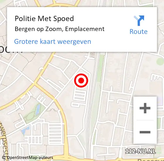 Locatie op kaart van de 112 melding: Politie Met Spoed Naar Bergen op Zoom, Emplacement op 2 februari 2024 17:22