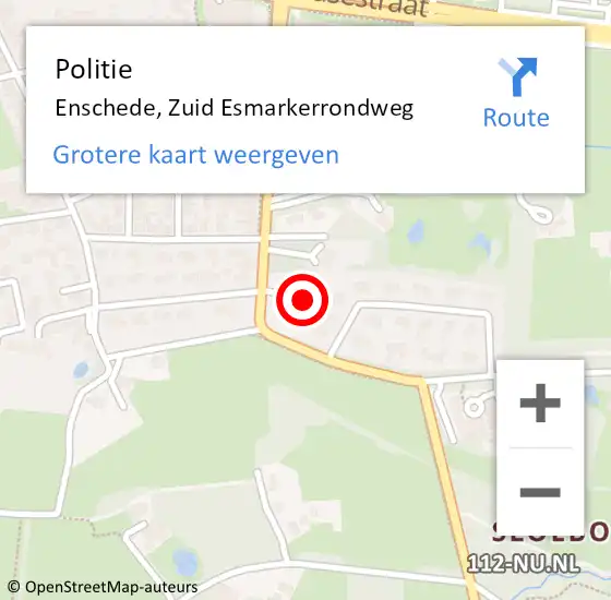 Locatie op kaart van de 112 melding: Politie Enschede, Zuid Esmarkerrondweg op 2 februari 2024 20:27