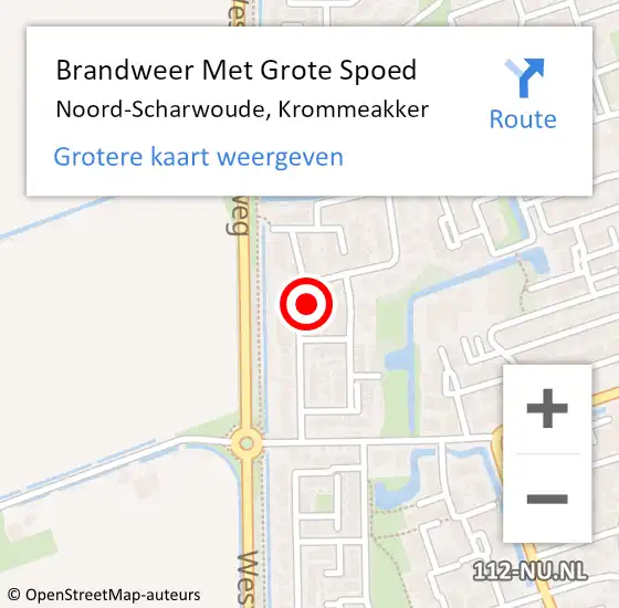 Locatie op kaart van de 112 melding: Brandweer Met Grote Spoed Naar Noord-Scharwoude, Krommeakker op 2 februari 2024 21:20